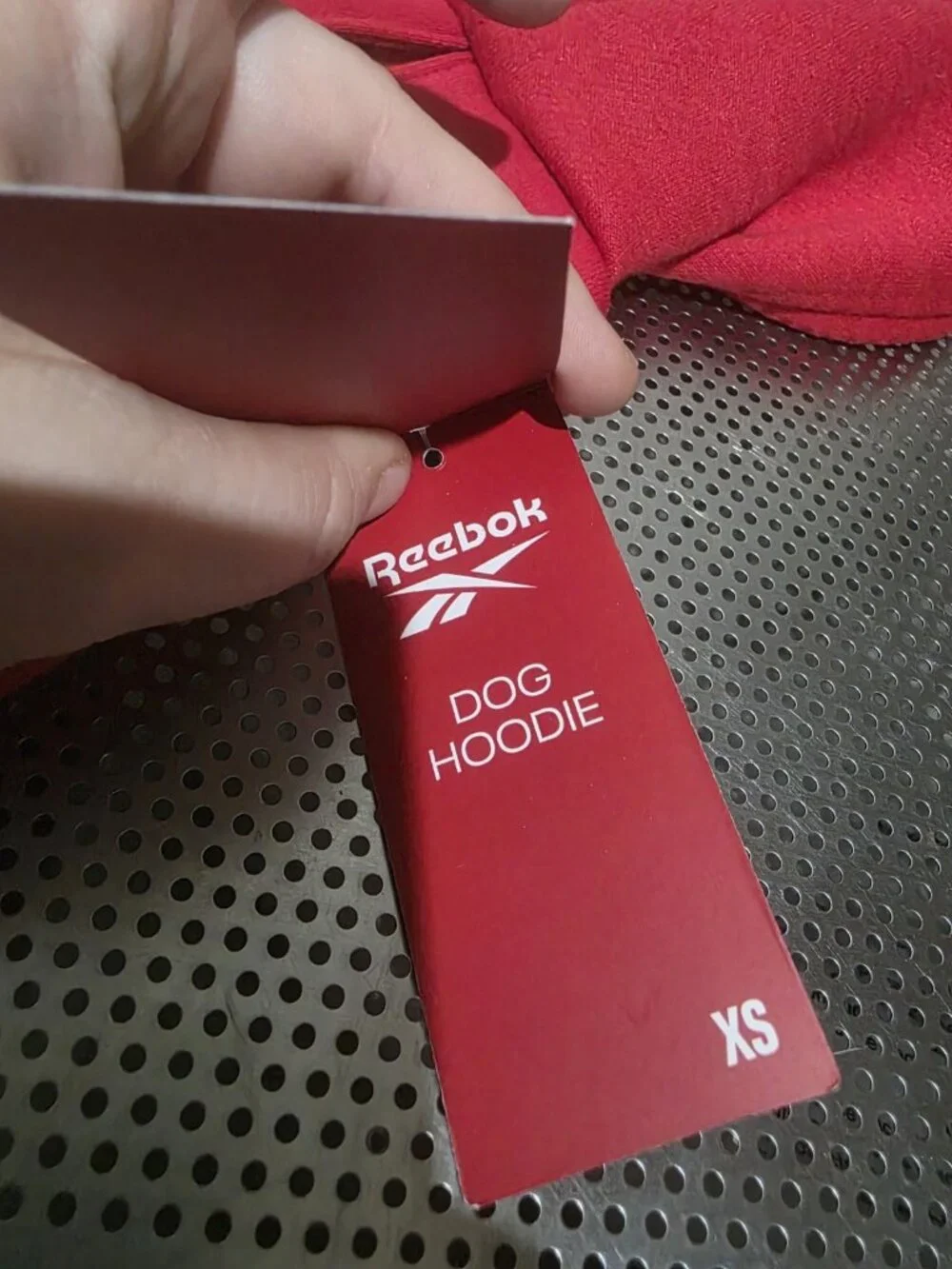 Reebok Dog Hoodie Red Blue Size XS Brand NEW